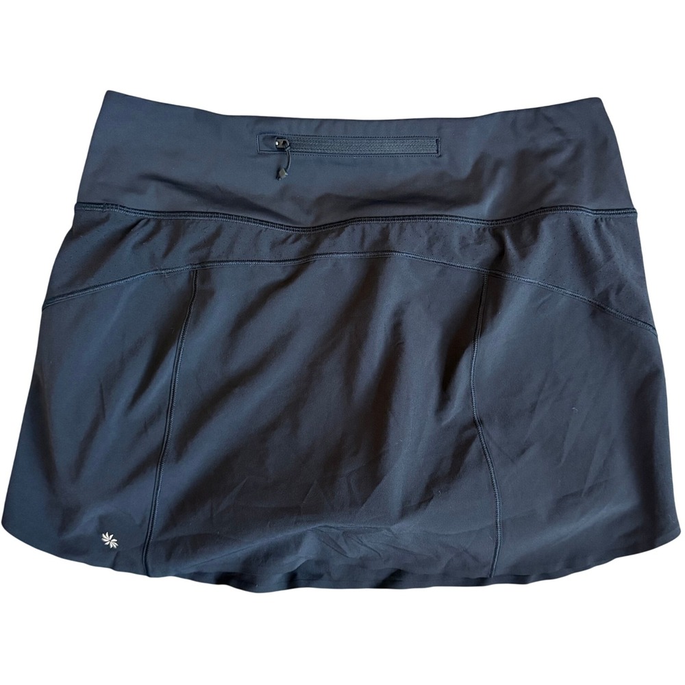 Athleta Run With It Skort Running Tennis Skirt Pockets Black M Sporty